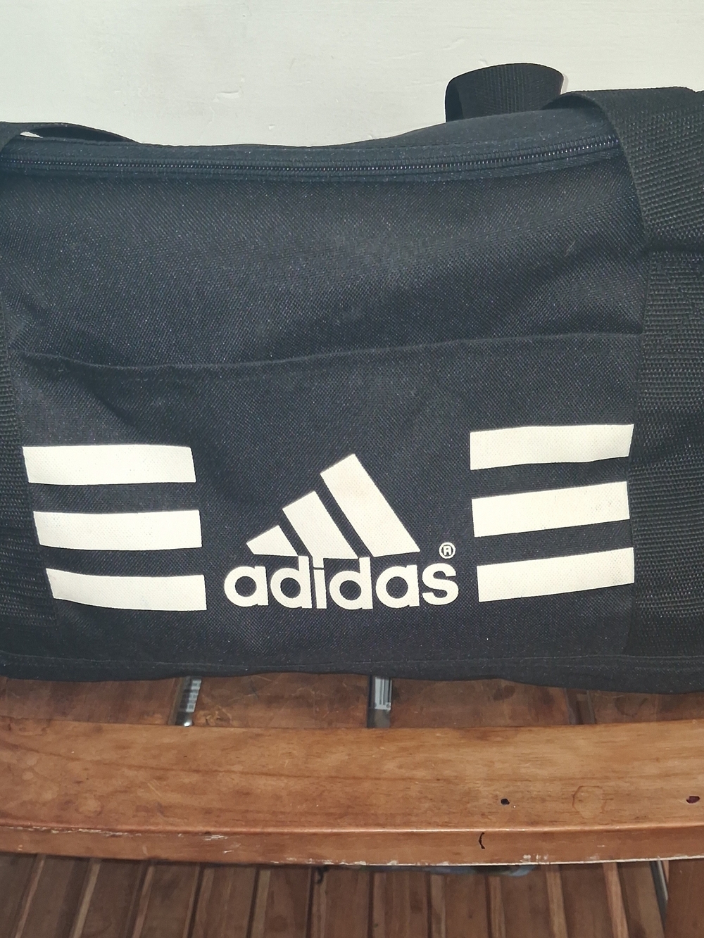 Adidas Black Duffel Shoulder Bag with White Logo